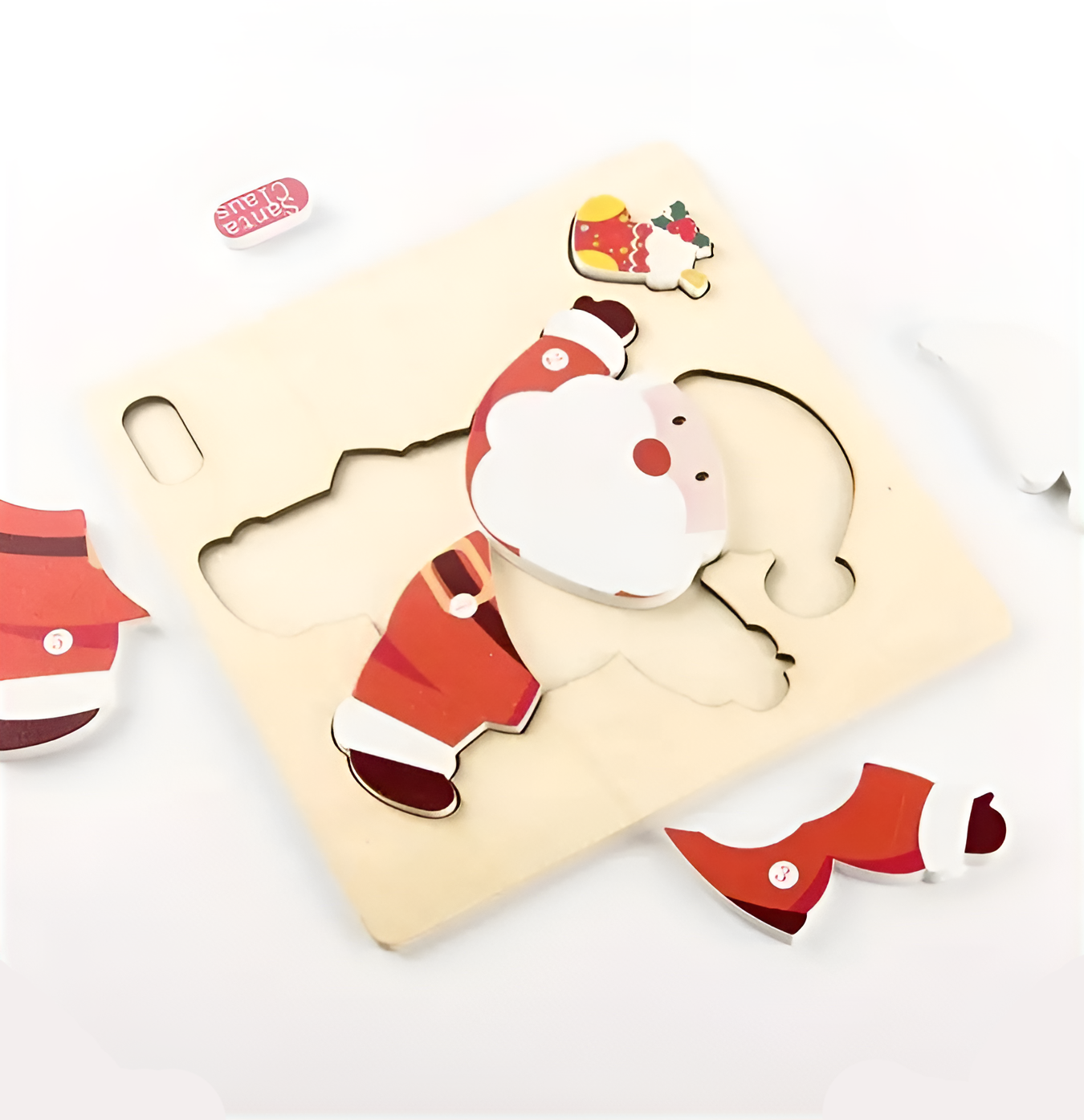 Puzzle Natalizi in Legno Montessori