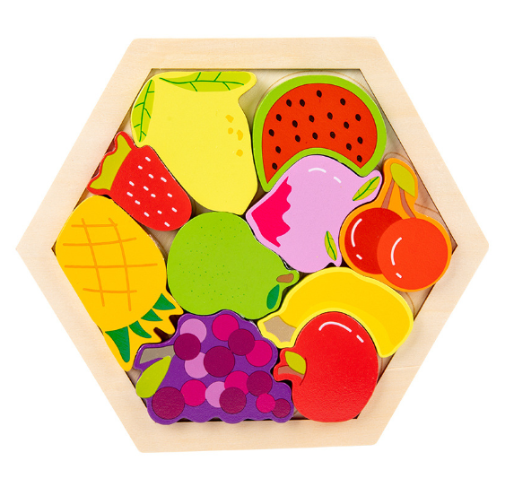 Set Puzzle 3D in Legno Montessori
