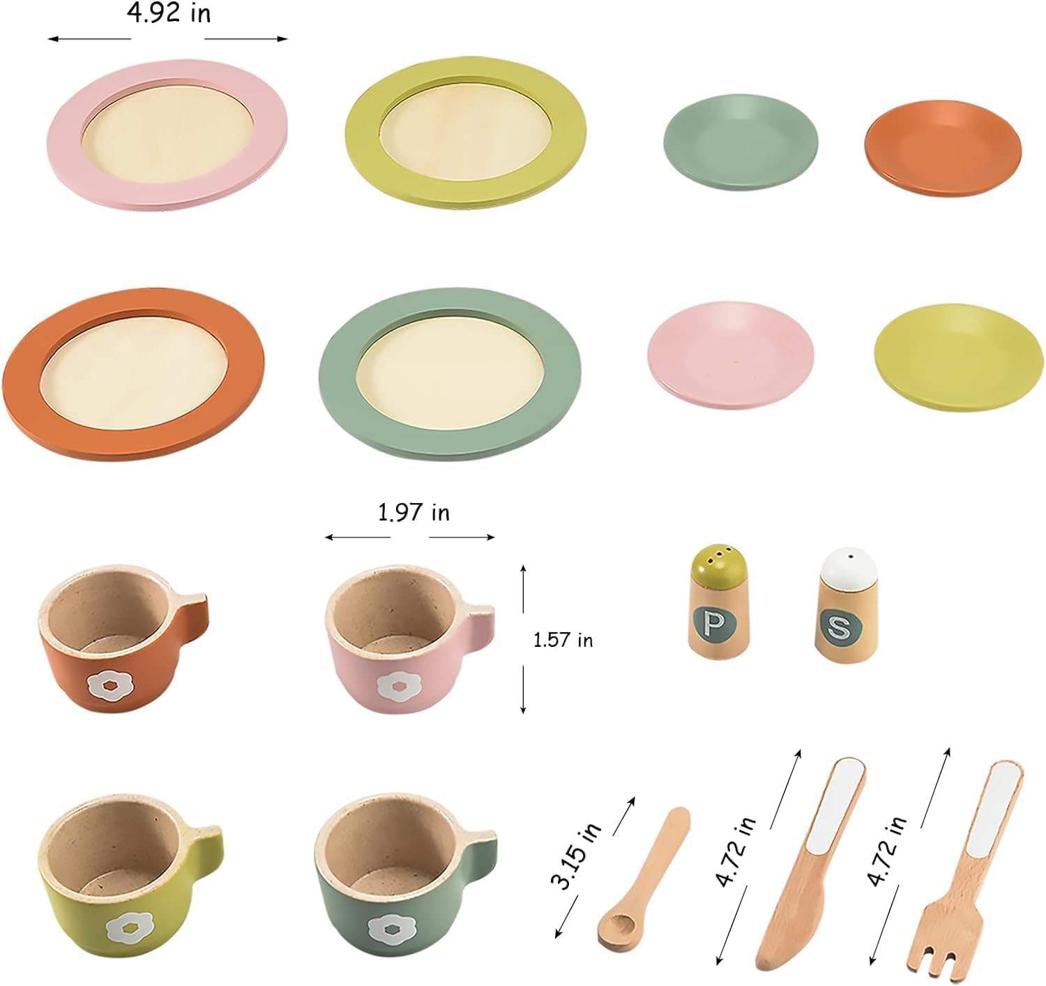 Set di Stoviglie in Legno Montessori per Bambini