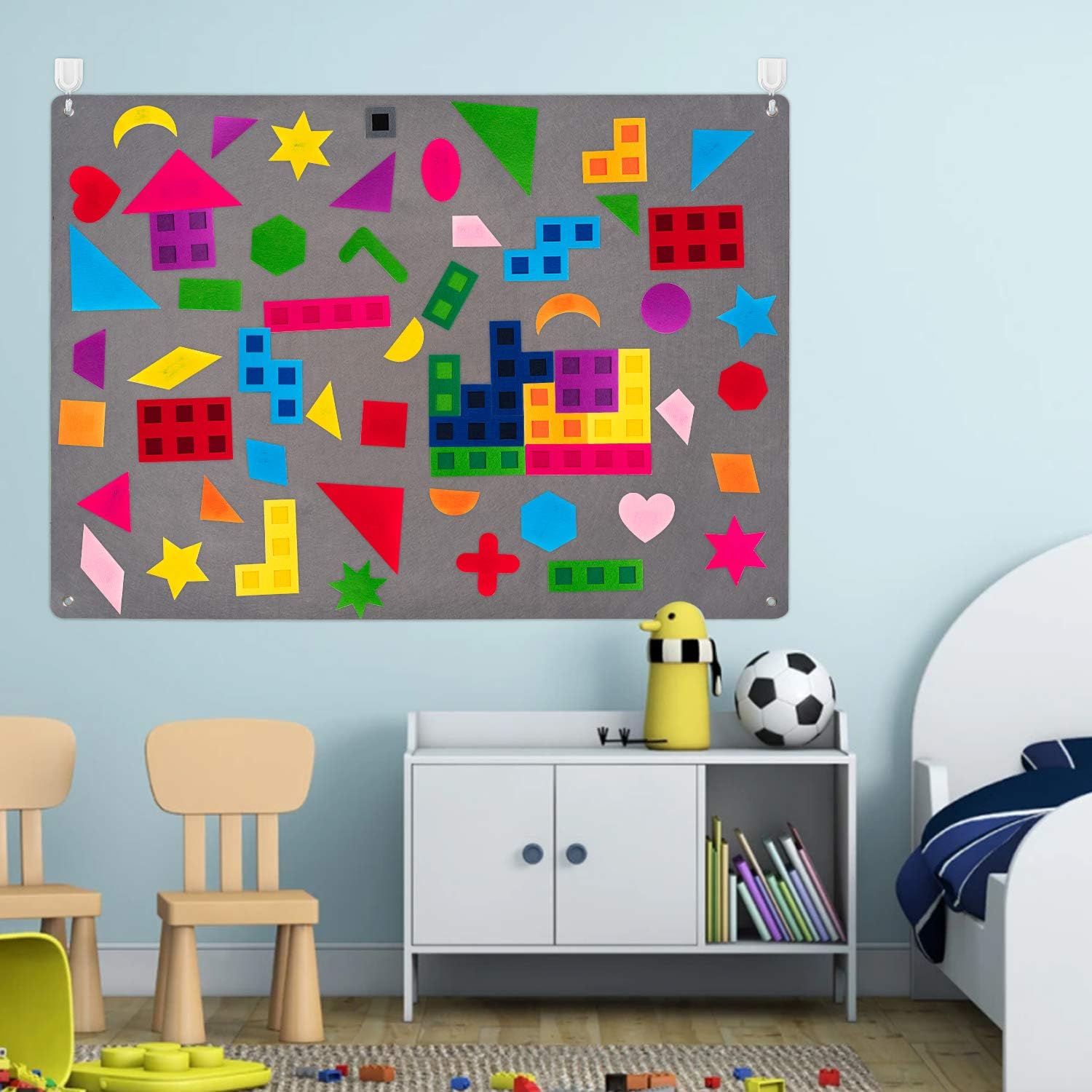 Tavola Didattica in Feltro Montessori con 64 Pezzi per Raccontare Storie