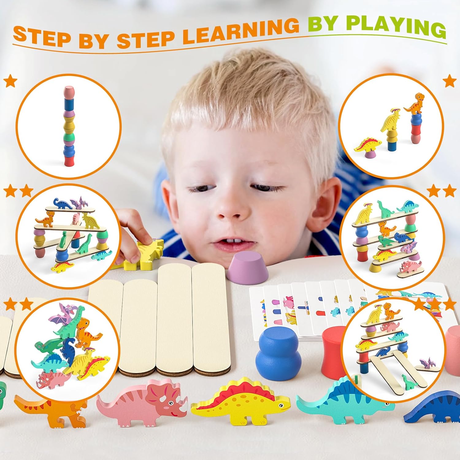 Gioco di Smistamento Dinosauri Montessori