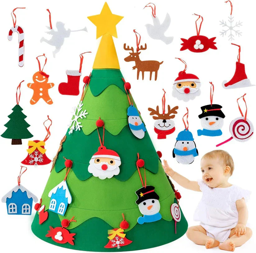 Albero di Natale in Feltro 3D Fai-da-Te Montessori