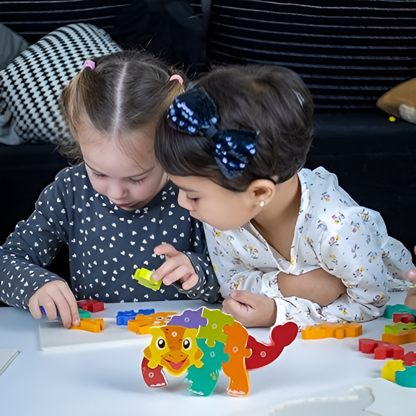 Puzzle 3D Dino in Legno Montessori