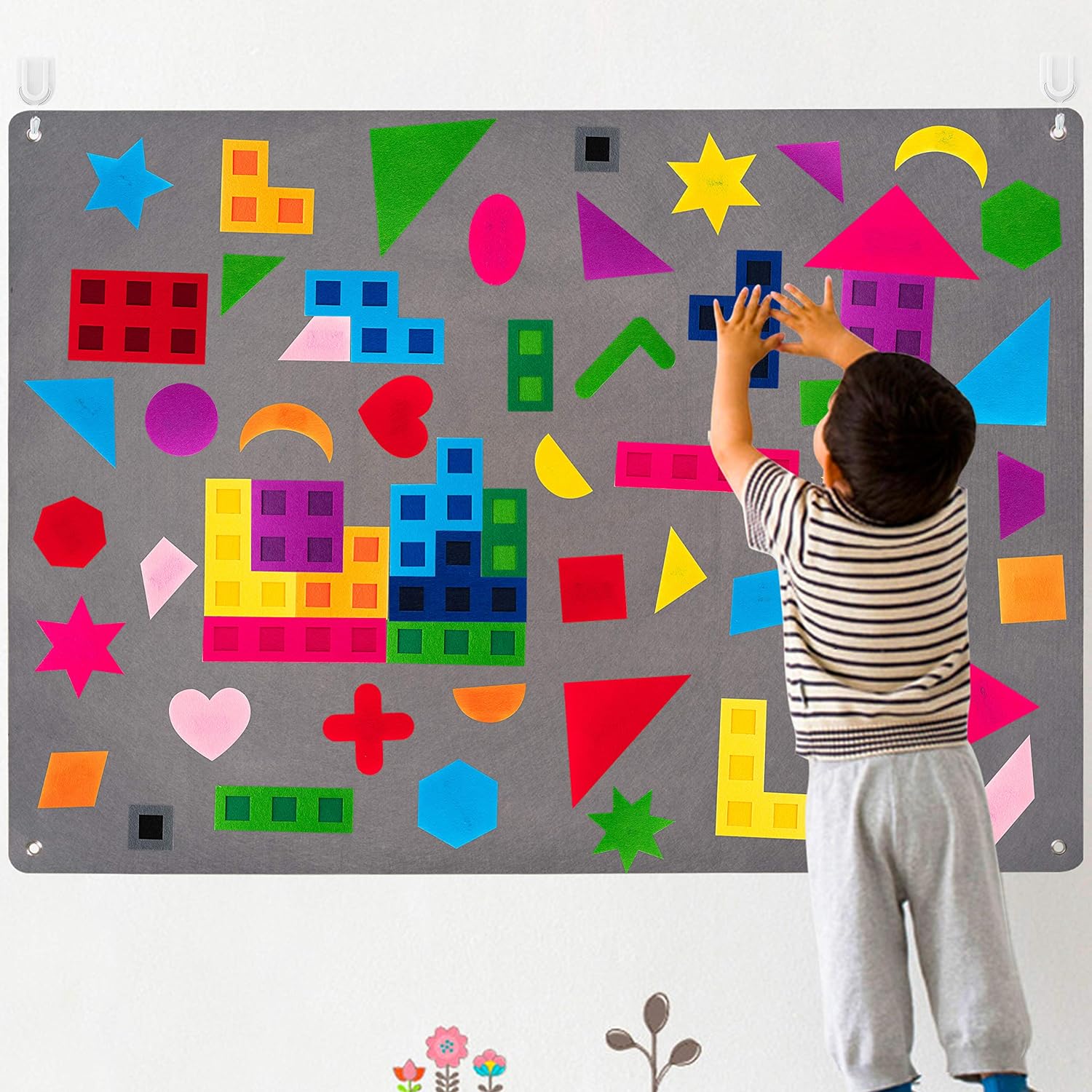 Tavola Didattica in Feltro Montessori con 64 Pezzi per Raccontare Storie
