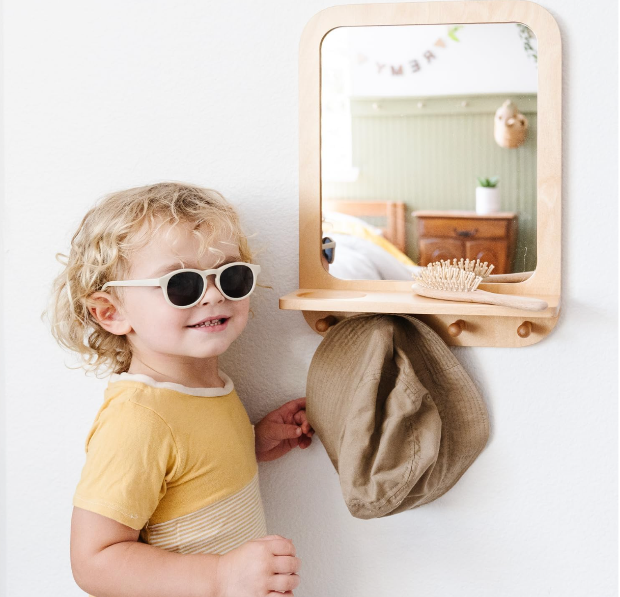 Specchio in Legno e Acrilico Montessori per Bambini