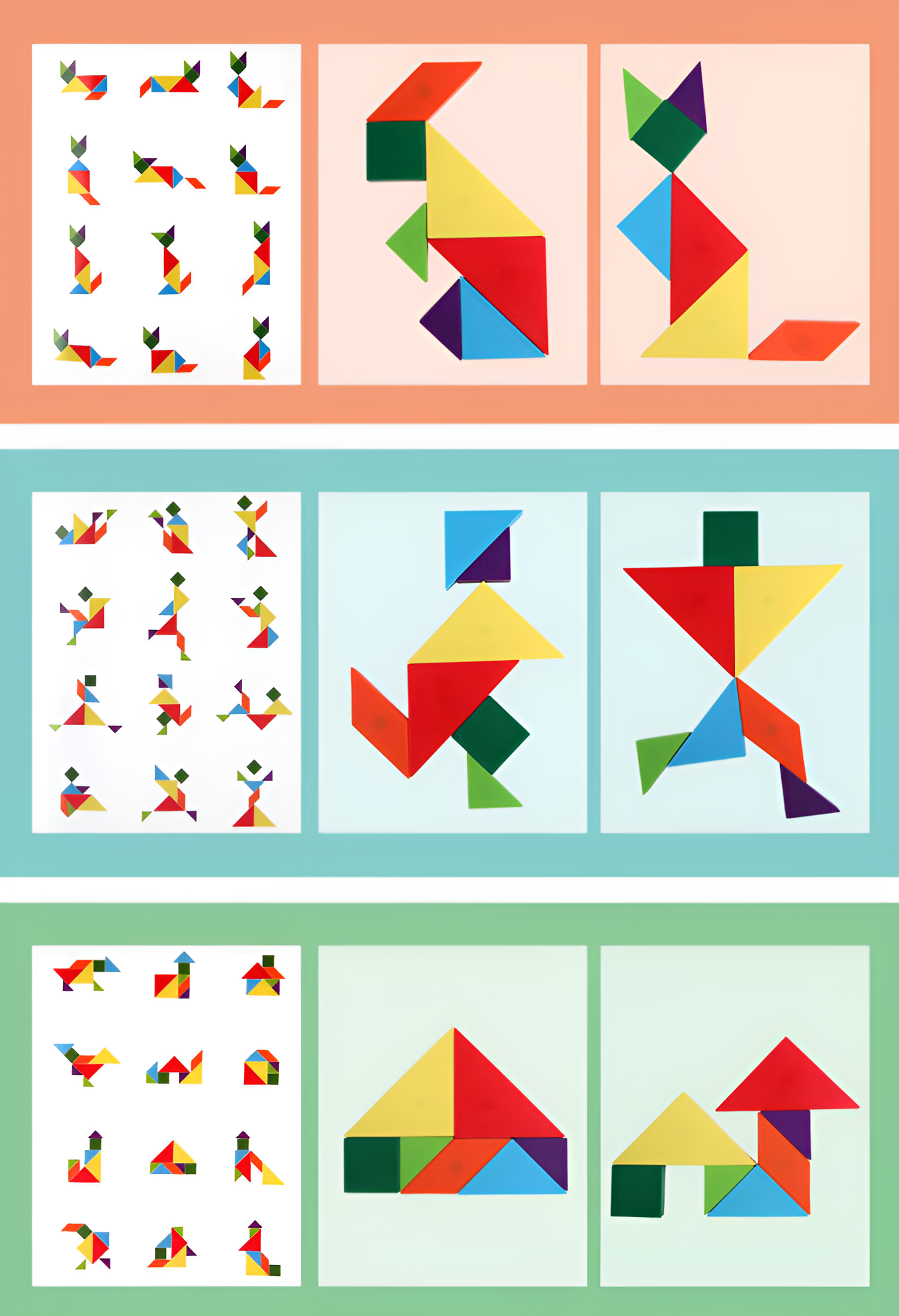 Puzzle Magnetico Tangram 3D Montessori