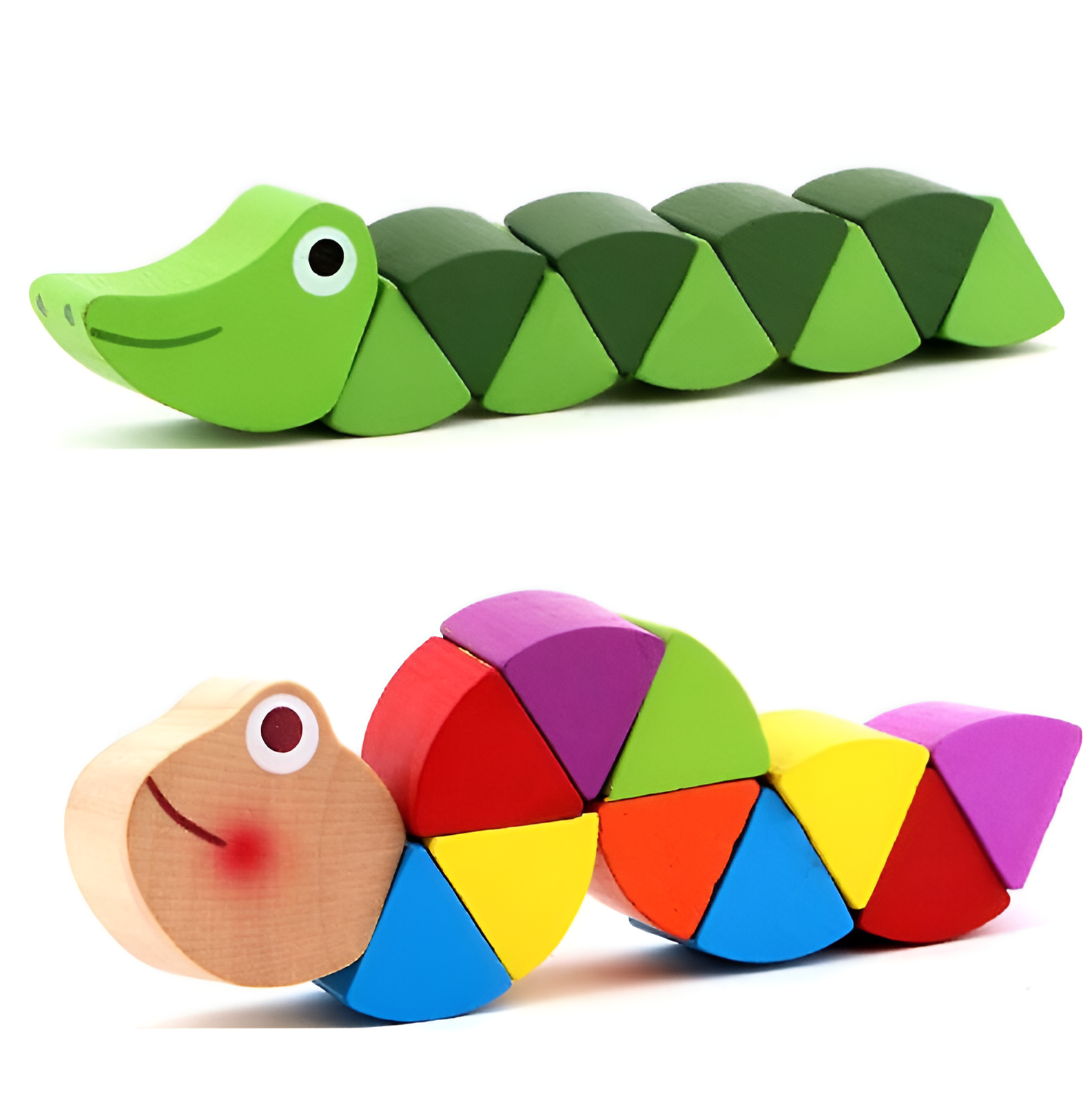 Bruco in Legno Montessori (2 pezzi)