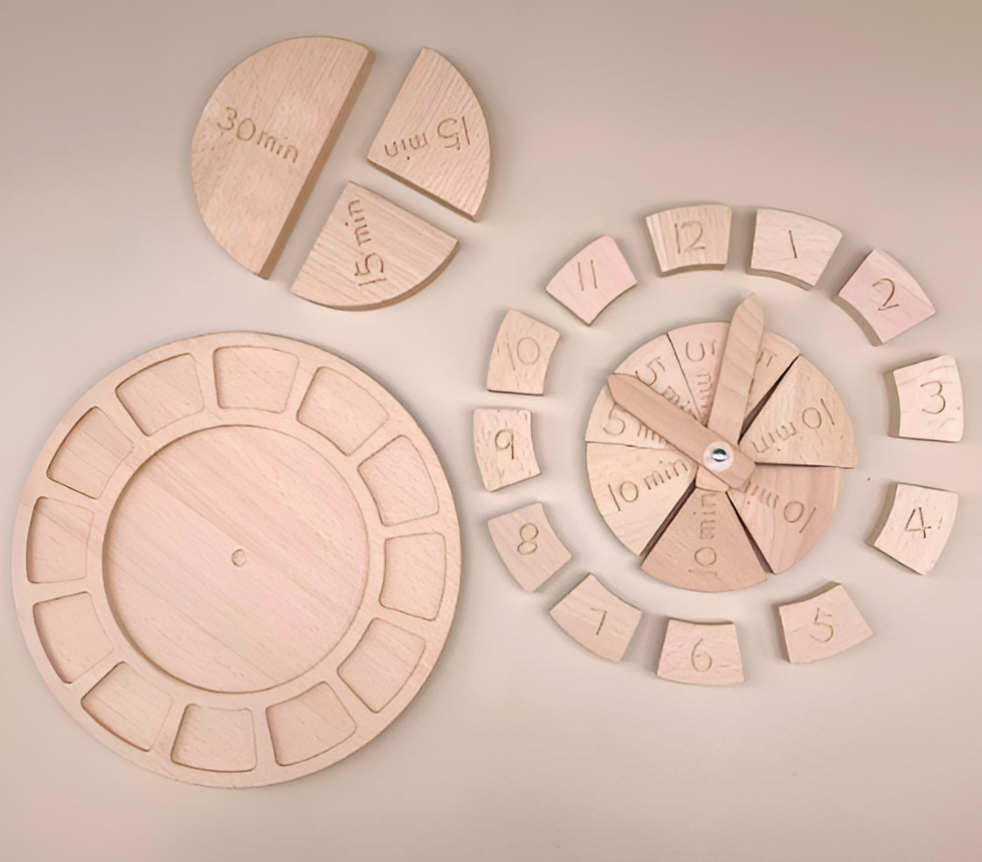 Puzzle Orologio in Legno Montessori